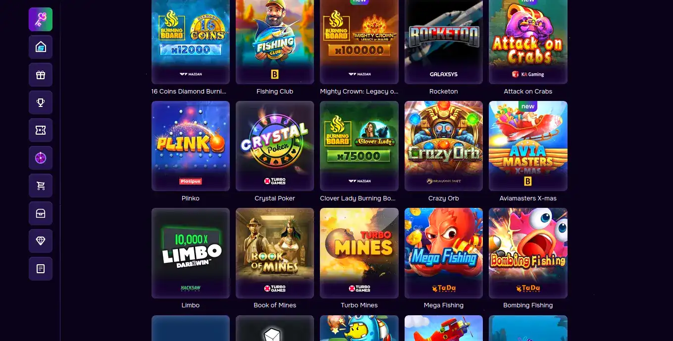 Мобильная версия Bitzamo casino